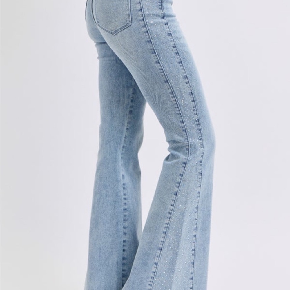 Judy Blue Light Blue Wide Leg Jeans - Picture 2 of 6